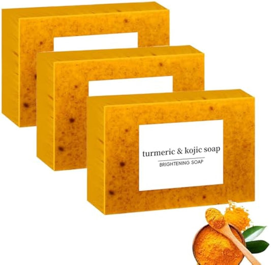 Lemon Turmeric Kojic Soap, Turmeric Face and Body Soap, Turmeric Soap Bar，Acanthosis Nigricans Treatment Soap， Natural turmeric soap bar (3)